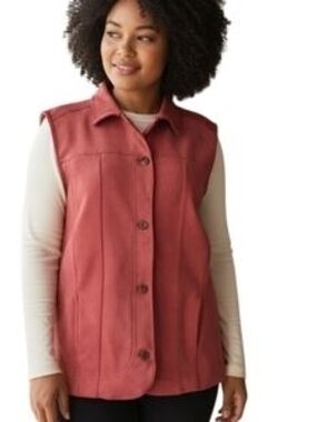 N Touch Sleeveless Fau. Suede Vest Jacket